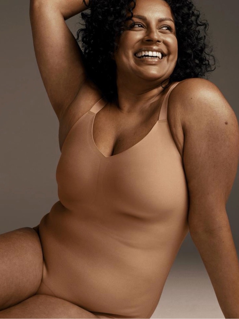 Knix Nude Seamless Shapewear Bodysuit Size M